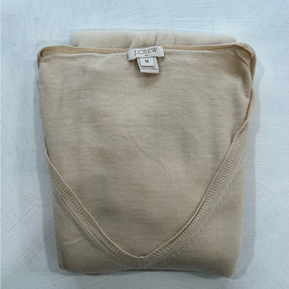 J.Crew Pale Yellow Cotton Light Weight Sweater Great Tropical Cruise Weight. Med